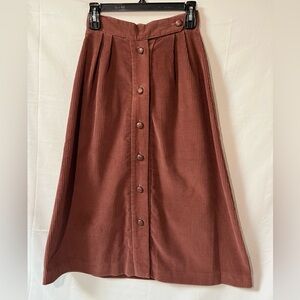 Vintage Quartet Dallas Brown Corduroy Skirt Size 10